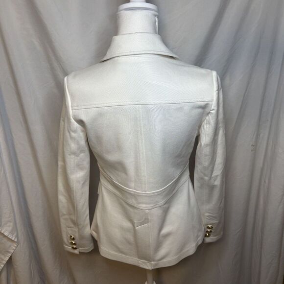 Joie Darryl White Blazer Jacket Womens Stylish Designer Gold Detail Collared - Picture 5 of 9